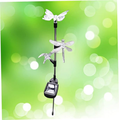 Balacoo Solar Garden Stake Lights Color Changing Hummingbird Dragonfly Decor for Outdoor Lawn Pathway Easy Install Solar Landscape Lighting