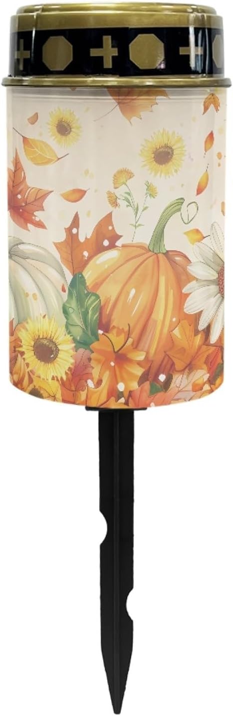 Autumn Fall Pumpkin Outdoor Solar Lights,Solar Stake Lights Waterproof Solar Garden Lights Landscape Lighting Solar Pathway Lights Solar Lantern Outdoor Powered-Warm White