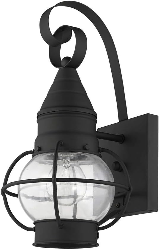 Livex Lighting 26900-04 Transitional One Light Outdoor Wall Lantern from Newburyport Collection in Black Finish | Lumora