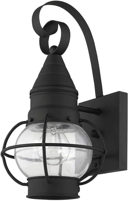 Livex Lighting 26900-04 Transitional One Light Outdoor Wall Lantern from Newburyport Collection in Black Finish