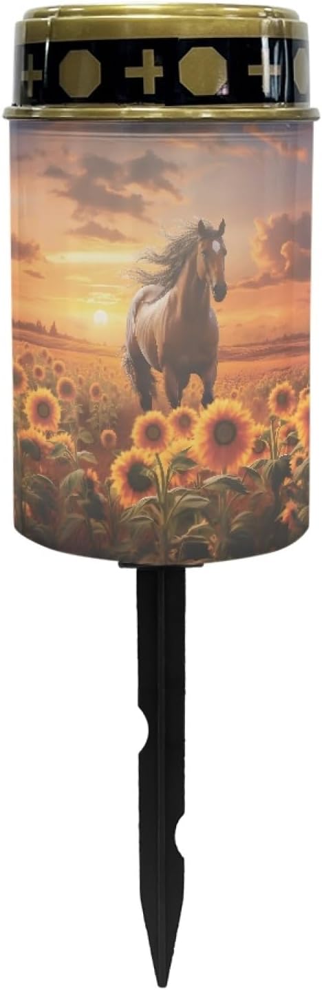 Sunflower Horse Solar Horse Lights for Outside,Solar Walkway Lights Outdoor Waterproof Solar Pathway Lights Solar Powered Lantern Landscape Lighting-Warm White