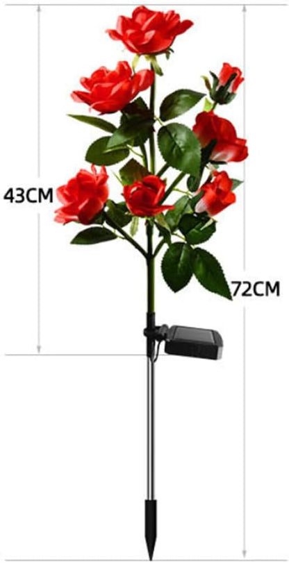 Aolyty Solar Garden Lights Outdoor, Solar Powered Stake Flower Light, IP65 Waterproof Solar Decorative Rose Flowers Lights for Patio Pathway Yard Lawn Decor (Blue, 7 Rose)