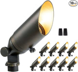 Gardenreet 12V Spotlight Low Voltage - Low Lumen LED Outdoor Light Fixture, Hardwired Brass Landscape Lights | Lumora