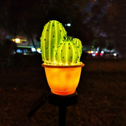 chislim Solar Lights Outdoor Decorative,Creative Cactus Pineapple Stake Waterproof Landscape Lights,Landscape Lighting for Garden Patio Lawn Yard (Cactus B-2 Pack)
