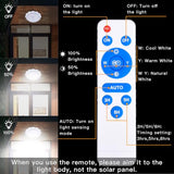 MEIHONG Solar Ceiling Light, Solar Shed Light Indoor Outdoor Use with Timer