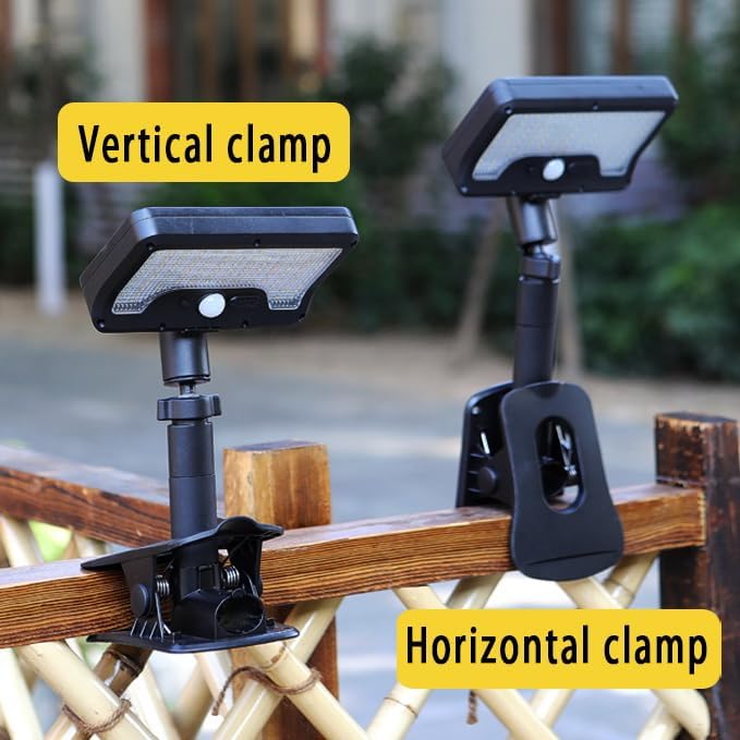 OTSOFDWL Solar Light for Outdoor Stairs - Waterproof Clip & Stand Light, 92 LEDs(600LM) Motion Sensor, Deck Fence Camping Lighting(1Pack)
