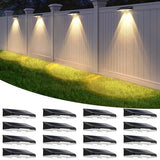 Brightever Solar Fence Lights Outdoor Black 16-Pack, 3000K/5000K/6500K