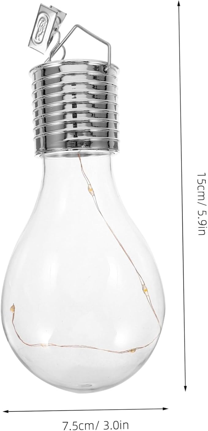 4pcs Solar Powered Copper Wire Led Hanging Light Bulb Warm White Decorative Chandelier for Outdoor Garden | Lumora