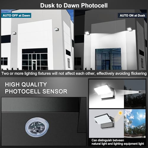 120W Modern Sleek FloodLight 18000LM, 360° Rotatable Dusk to Dawn