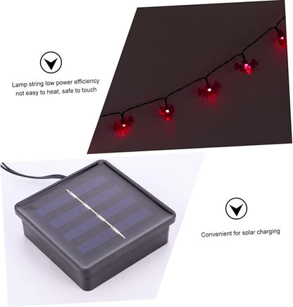 Garneck Solar Purple Bat String Lights Decorative Lights for Halloween for Outdoor Bar