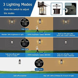 FLEDAVID 2 Pack Motion Sensor Outdoor Wall Lights Dusk to Dawn Exterior Porch Lantern Brown Outside Sconce Lighting Fixtures Rustic Farmhouse Wall Mount Carriage Lamp for House Garage Patio