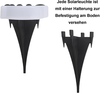 Led Footprint Solar Lights(Cold White), Waterproof Outdoor Gardent Lights, Lawn Landscape Path Lights