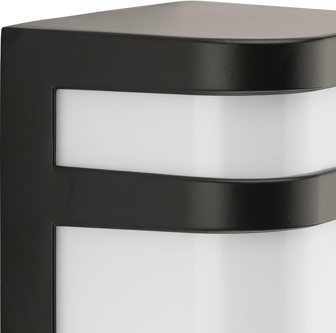 Progress Lighting Valera LED Collection 1-Light Matte White Acrylic Shade Modern Outdoor Small Wall Lantern Light Architectural Bronze
