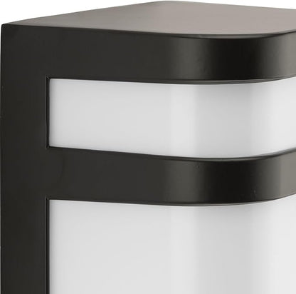 Progress Lighting Valera LED Collection 1-Light Matte White Acrylic Shade Modern Outdoor Small Wall Lantern Light Architectural Bronze