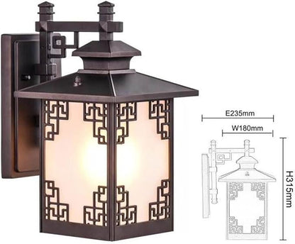 New Chinese Style Outdoor Waterproof Wall Light,European E26 Modern Simple s Lamp,Balcony Stair Corridor Aisle Retro Metal Sconces for House Garage,Doorway,Front Door