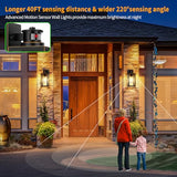 2-Pack Motion Sensor Outdoor Wall Lights, Waterproof Dusk to Dawn Exterior Wall Light Fixtures, Oil Rubbed Bronze Outside Porch Lights for House Garage, Motion Sensor Wall Lanterns with Clear Glass