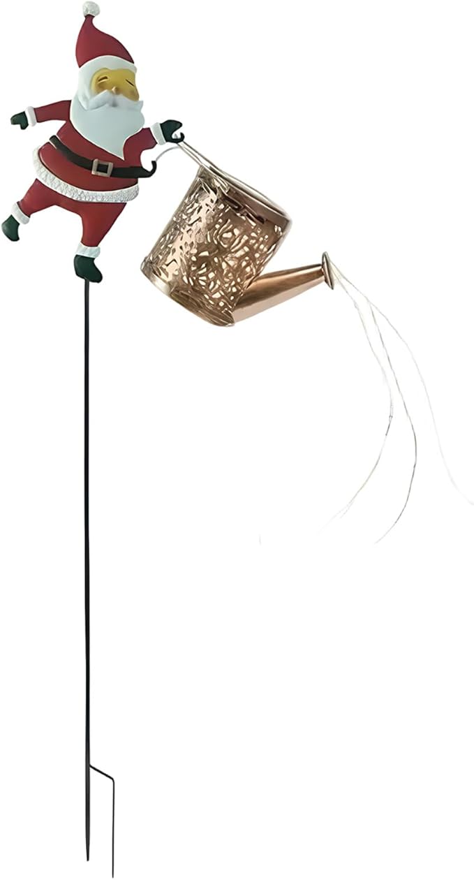 Solar Lights Outdoor | Waterproof Santa Claus Watering Can Design - Decorative Solar Watering Can with Lights,for Walkway Courtyards Backyard Pathway Terrace Balcony Landscaping Porch Patio