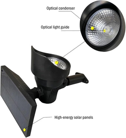 6500k,Solar Warm White Spot Lights Outdoor 2PK, Solar Powered LED 2800K Landscape Lighting Low Voltage IP65 Waterproof Auto On/Off Spotlights for Outside Garden Yard Landscape