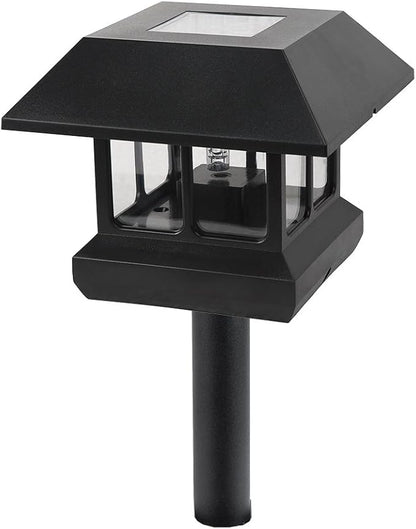 Sterno Home GL23124 GL23124BK Paradise Plastic Solar Post Light with White LED and Clear Lens, Black