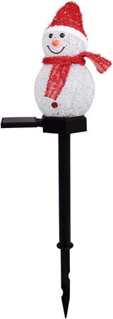 17.3in Snowman Solar Outdoor Lights Christmas Decoration， LED Solar Garden Lights, Multicolor Solar Stake Lights | Lumora