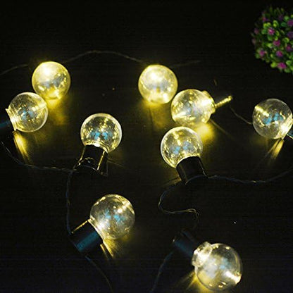 2 Pack - Solar Powered String Lights with Hanging Sockets, 20 Big Edison Bulbs Weatherproof Solar Decoration Lights for Patios, Parties, Weddings, Backyards, Porches (Solar Powered, WarmWhite-2Pcs)