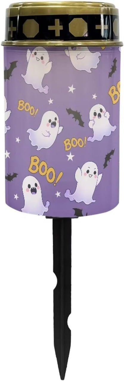 Cute Ghost Solar Lights Outdoor Garden, Waterproof Solar Powered Stake Lights, Decor for Dad Grandma Garden Yard Gravesite