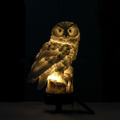 2 Pack Owl Solar Lights Outdoor Garden Resin Waterproof Garden Decorations with Stake for Patio, Yard, Lawn, Walkway Decoration Scare Birds Away(Brown)