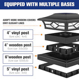 VOLISUN 6Pack Solar Post Cap Lights, 2 Color Modes Deck Lights, Black