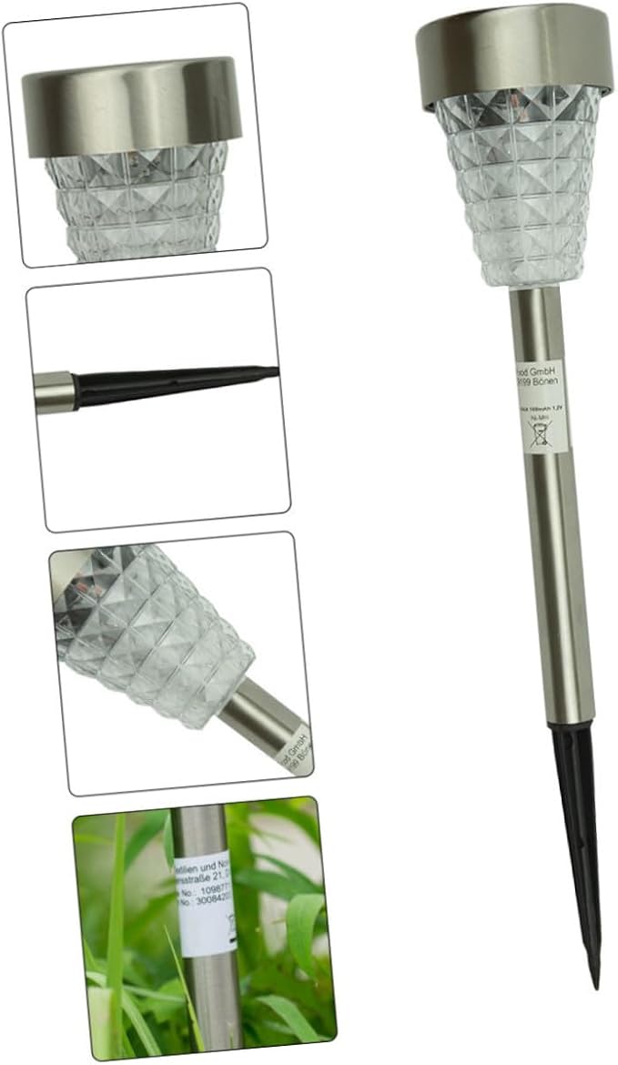 Waterproof Solar Garden Lamp Outdoor LED Inserting Ground Light Stainless Steel Lawn Path Light for Yard Landscape Lighting
