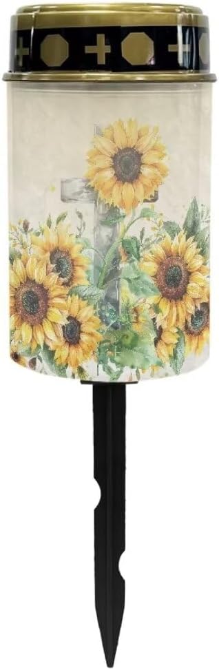 Kuiaobaty Sunflower Outdoor Solar Pathway Lights for Yard Stylish Garden Solar Lights Outdoor Waterproof Solar Pathway Lights Outdoor LED Solar Lights for Outside Sympathy Gifts for Family