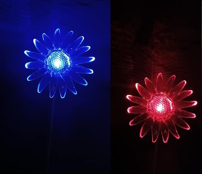 Starry Illuminate 2 PCS Solar Color Changing Style Garden Stake Light Pathway Stake Light (Sun)