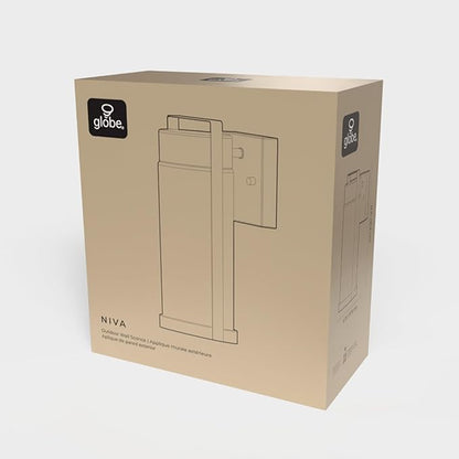 GLOBE Electric 60000165 1-Light Outdoor Wall Sconce, Matte Black, Frosted Glass