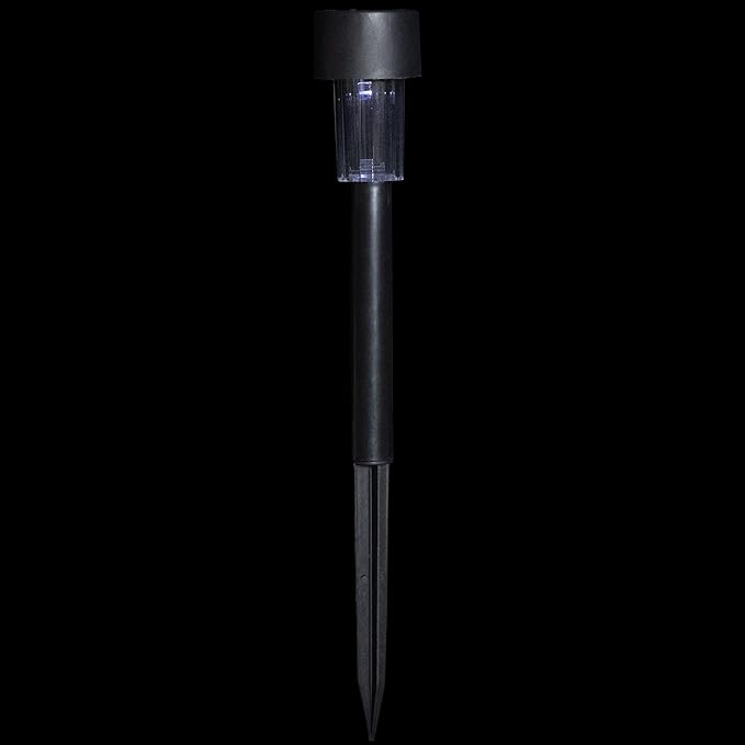 Northlight Set of 10 Black Solar Powered LED Pathway Markers, 12.25"