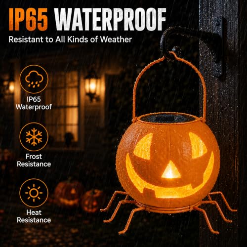 Halloween Decorations Pumpkin, Solar Pumpkin Lights Outdoor Halloween Decor