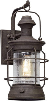 Troy Lighting B5052 Atkins - One Light Outdoor Medium Wall Lantren, Cenntinial Rust Finish with Clear Textured | Lumora