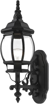 Livex Lighting 7520-04 Outdoor Wall Lantern with Clear Beveled Glass Shades, Black, 21" x 7" x 21" | Lumora