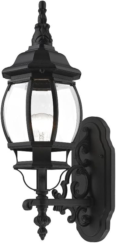 Livex Lighting 7520-13 Frontenac Traditional 1-Light Outdoor Wall Lantern with Clear Beveled Glass Shades, 21" x 7" | Lumora