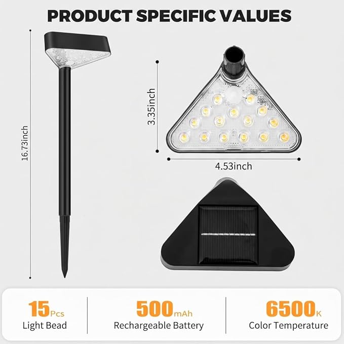 Solar Pathway Lights Outdoor, Bright LED Solar Landscape Lights, Waterproof Solar Garden Lights for Yard, Patio, Walkway, Lawn, Driveway(Cold White, 6 Pack)