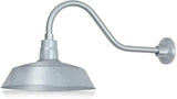 14in. Galvanized Finish Outdoor Gooseneck Barn Light Fixture with 22in. Long Extension Arm - Wall Sconce Farmhouse | Lumora