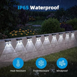 6 Pack Solar Fence Lights Outdoor, Railing Light Solar Powered, IP65 Waterproof Led Deck Solar Lights for Outside Backyard Balcony Porch, Cool White