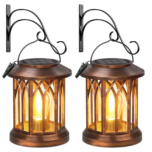 Solar Lanterns Outdoor Waterproof Lights, Built-in Hook Bright Lanterns