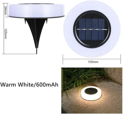 4 Packs Solar Lights Outdoor Garden Ground Lights IP44 Waterproof Solar Powered Pathway Deck Light for Lawn Walkway Yard (Warm)