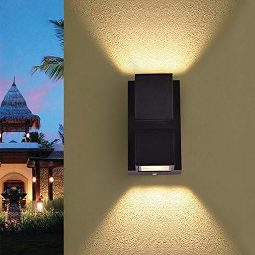 6W LED Outdoor Exterior Wall Step UP/Down Light Fixture Lamp Black Finish Warm White | Lumora