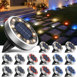 btfarm 16 Pack Solar Lights Outdoor Waterproof, 8 LED Solar Ground Lights