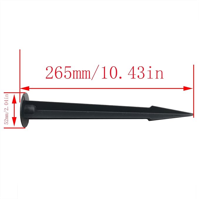 CHENJIN 2PCS LED Spike Light Bracket 265x53MM Metal Ground Stake for Outdoor Landscape Spot Flood Pathway Solar Replacement Light Parts Lawn Lamp Black