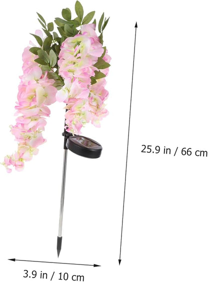 Milisten Solar Light Flower Shape Led Garden Pathway Lamp Solar-Powered Wisteria Design for Outdoor Decor Easy Installation for Landscape Lighting