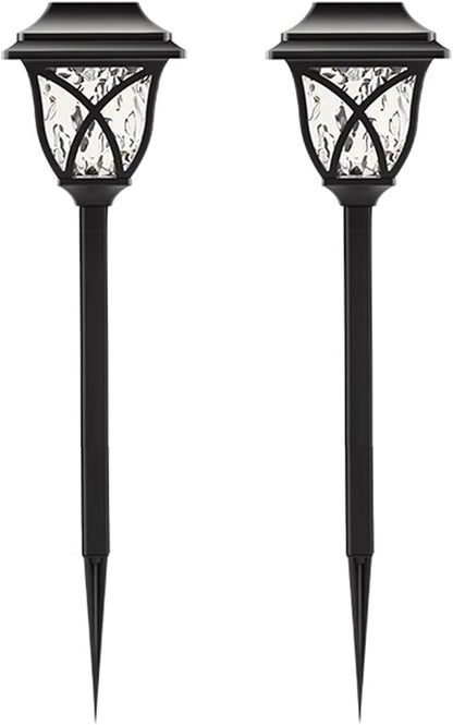 Vintage Solar Pathway Lights, LED Solar Lamp Post Light Waterproof, Decorative Ground Stake Lighting for Patio, Garden, Lawn, Backyard, Pathway, Driveway