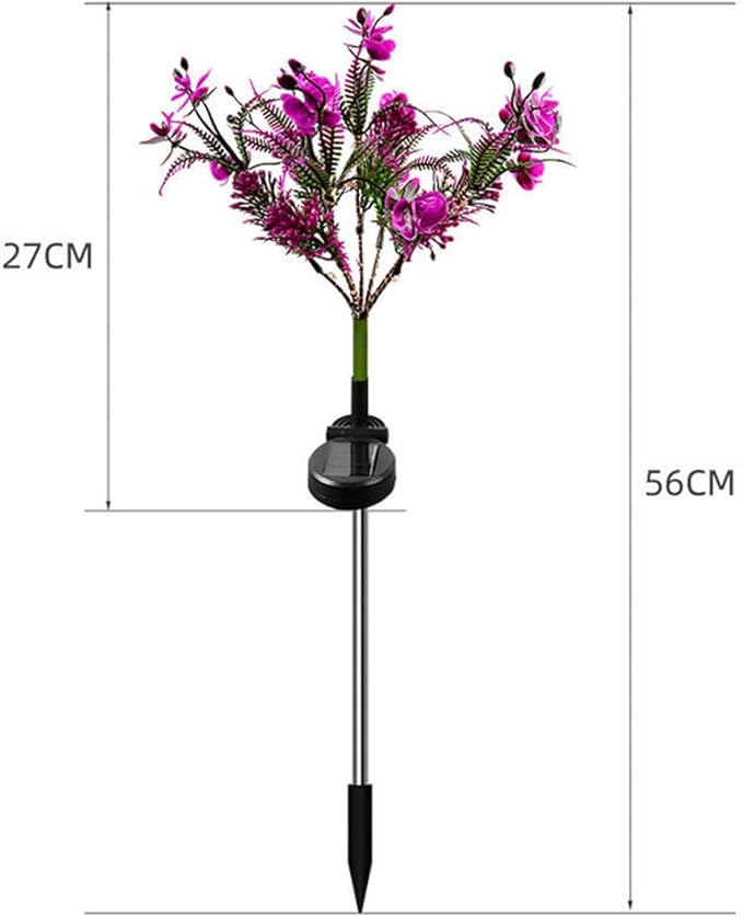 Aolyty Solar Outdoor Garden Decorative Lights, 2 Pack Powered Phalaenopsis Flowers Waterproof IP65 In-Ground Lights for Garden, Yard, Patio, Lawn Decor