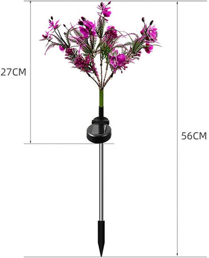Aolyty Solar Outdoor Garden Decorative Lights, 2 Pack Powered Phalaenopsis Flowers Waterproof IP65 In-Ground Lights for Garden, Yard, Patio, Lawn Decor