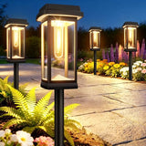 Solar Pathway Lights Outdoor, 4 Pack Upgraded Solar Garden Lights Solar Powered, Solar Lights Outdoor Waterproof IP65, 15 Hours Outdoor Solar Lights for Yard Patio Landscape Walkway Driveway Decor